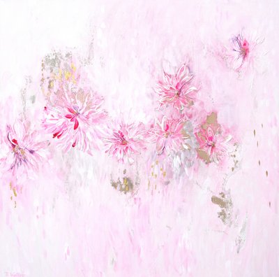 Weiche Rosa Goldene Blüten von Françoise Wattré