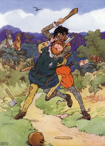 Illustration für „The Babes in the Wood“ (Farblithografie) von Frank Adams