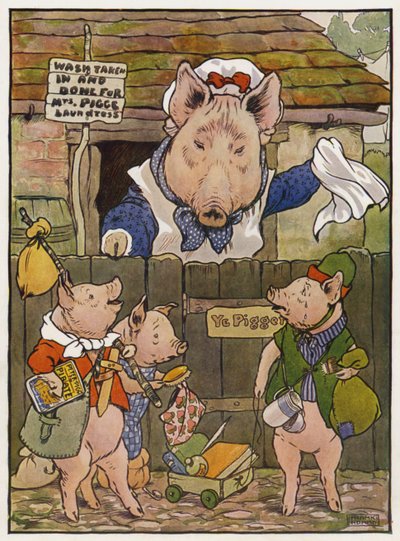 Illustration für Die drei kleinen Schweinchen von Frank Adams