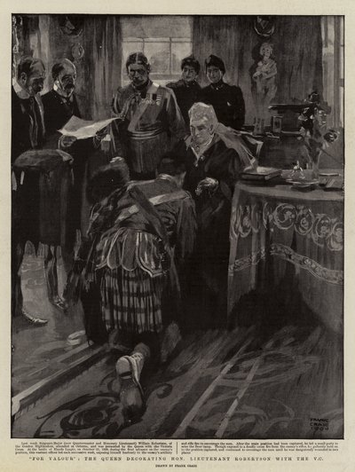 Für Tapferkeit, die Königin dekoriert den ehrenwerten Leutnant Robertson mit dem V.C. von Frank Craig