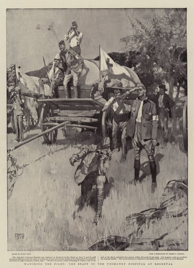 Den Kampf beobachten, das Personal des Yeomanry Hospital in Roodeval von Frank Craig