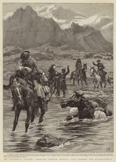 Dr. Lansdells Reise durch Zentralasien, Überquerung des Muzart-Nin-Su von Frank Dadd