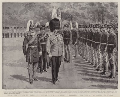 HRH der Prinz von Wales inspiziert die Massachusetts Artillery Company im Marlborough House von Frank Dadd