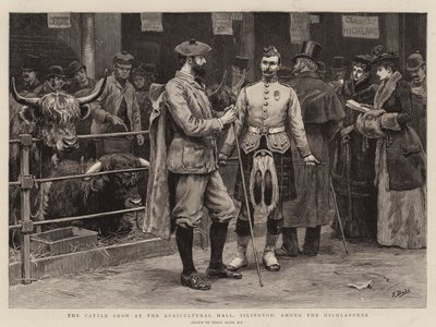 Die Viehschau in der Agricultural Hall, Islington, unter den Highlandern von Frank Dadd