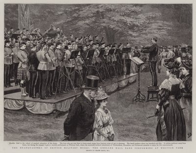 Das Hauptquartier der britischen Militärmusik, die Kneller Hall Band spielt im Whitton Park von Frank Dadd