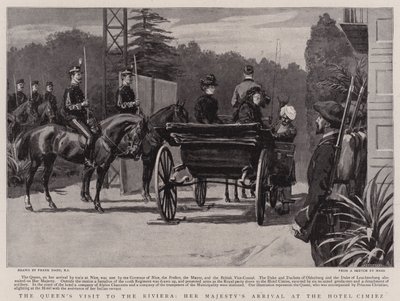 Der Besuch der Königin an der Riviera, die Ankunft Ihrer Majestät im Hotel Cimiez von Frank Dadd