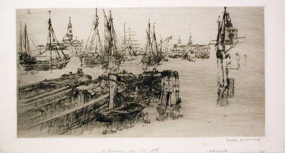 Schiffe auf der Giudecca (Die Docks) von Frank Duveneck
