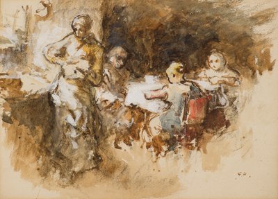 Ein Cottage-Inneres von Frank Holl