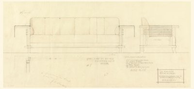 Wohnzimmer Davenport, Henry J. Allen Residenz, Wichita, Kansas von Frank Lloyd Wright