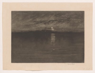 Nächtliche Landschaft mit einem See von Frank Short (signed by artist)