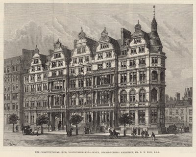 Der Constitutional Club, Northumberland Avenue (Gravur) von Frank Watkins