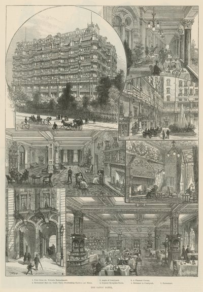 Das Savoy Hotel (Gravur) von Frank Watkins