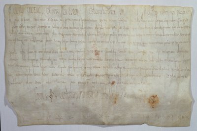 Dokument unterzeichnet von Kaiser Karl dem Großen (742-814) mit seinem Monogramm von Frankish School