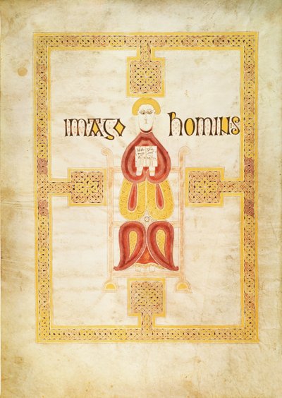 Symbol von Matthäus, `Imago Hominus, Lindisfarne, aus dem Echternacher Evangelienbuch, ca. 700 von Frankish School