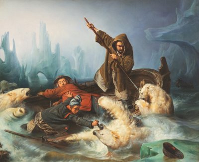 Kämpfende Eisbären, 1839 von François August Biard