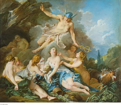 Boucher - Merkur vertraut den Säugling Bacchus den Nymphen an, ca. 1732 - 1734 von François Boucher