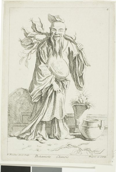 Chinesischer Botaniker, aus Recueil de diverses figures chinoise du cabinet de François Boucher von François Boucher