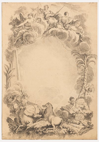 Design für ein Wappen zu Ehren von William Earl Cowper (ca. 1665-1723) von François Boucher