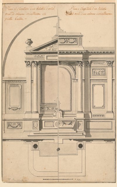 Zeichnung, Erhebung eines Altarschirms, ca. 1770 von François Boucher