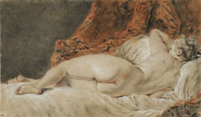 Liegende Frau von hinten gesehen, genannt der Schlaf, ca. 1720 von François Boucher