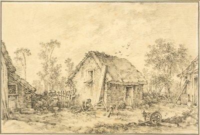 Landschaft mit rustikalem Häuschen von François Boucher