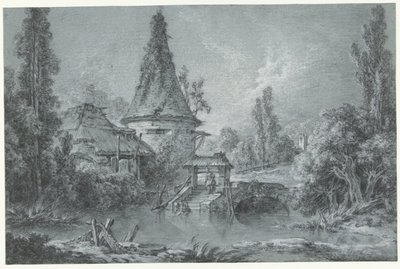 Landschaft mit einem Turm, in der Umgebung von Beauvais von François Boucher