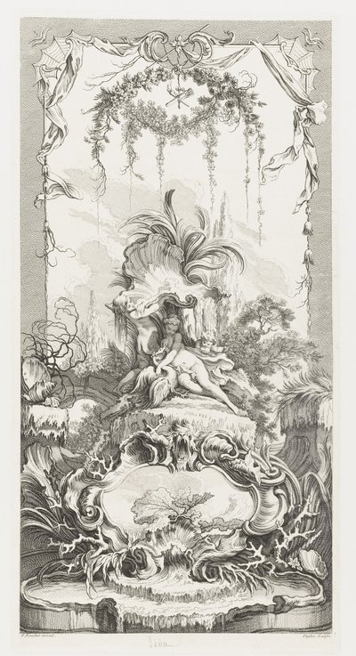 Léda in Nouveaux Morceaux pour des paravents [Neue Konzepte für Paravents] von François Boucher