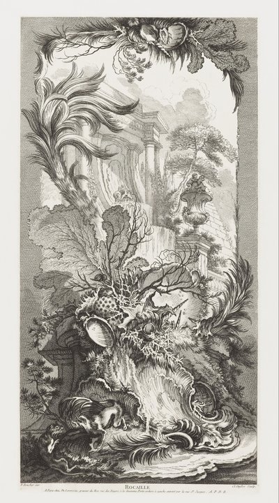 Rocaille [Rokoko-Design] in Nouveaux Morceaux pour des paravents [Neue Konzepte für Paravents] von François Boucher