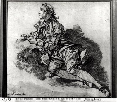 Studie eines jungen Mannes von François Boucher