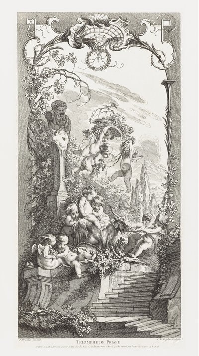 Triomphe de Priape in Nouveaux Morceaux pour des Paravents von François Boucher