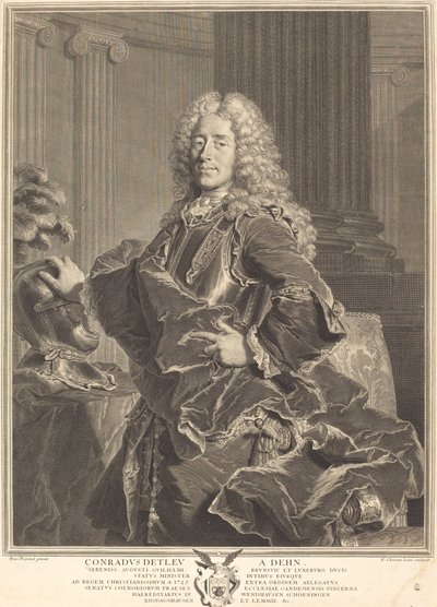 Conradus Detleu von Dehn von François Chereau I after Hyacinthe Rigaud