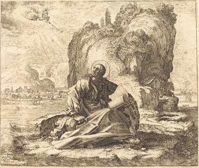 Heiliger Johannes auf der Insel Patmos von François Collignon after Jacques Callot