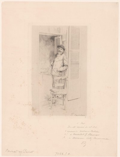 Porträt von Félix Hilaire Buhot von François Courboin (signed by artist)