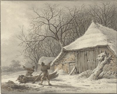Winterlandschaft mit Bauernhof bei Voorbroek in Terborg von François Joseph Pfeiffer (II)