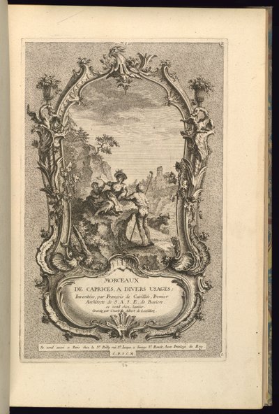 Entwurf für Kartusche mit großen und kleinen Fächern von François de Cuvilliés the Elder