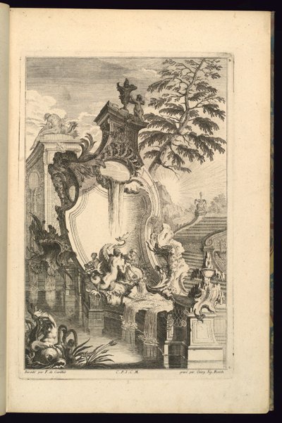 Entwurf für einen Brunnen mit Putto auf einem Delfin von François de Cuvilliés the Elder