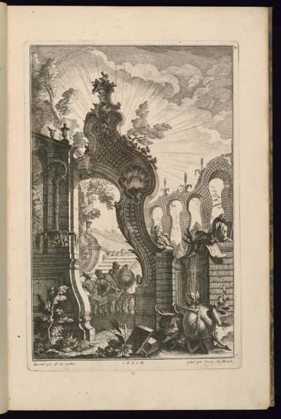 Entwurf für einen Brunnen mit Gitterbögen von François de Cuvilliés the Elder