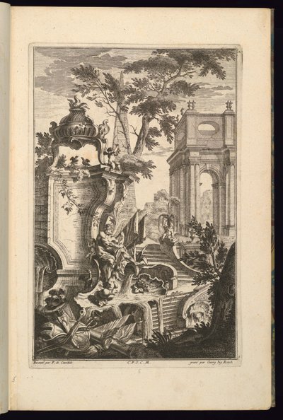 Entwurf für einen Brunnen mit einem Flussgott von François de Cuvilliés the Elder