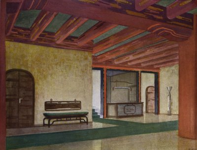 Vestibül in einem Hotel (Farblithographie) von Frans Arnold Breuhaus de Groot