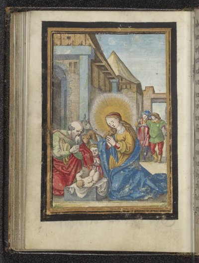 Anbetung durch Josef und Maria von Frans Crabbe van Espleghem