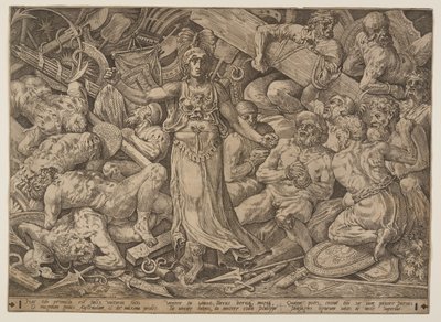 Victoria umgeben von Gefangenen und Kriegstrophäen von Frans Floris I