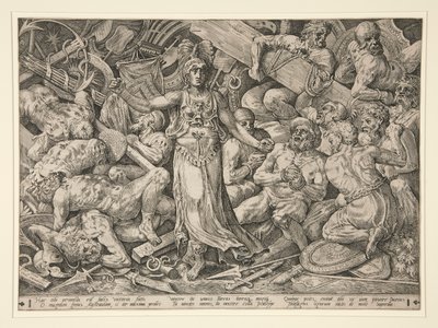 Victoria umgeben von Gefangenen und Trophäen von Frans Floris the Elder