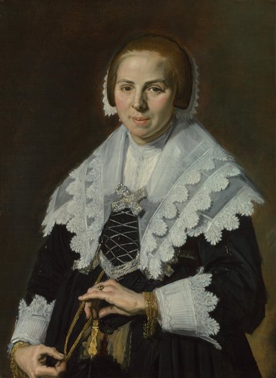 Porträt einer Frau mit einem Fächer, um 1640 von Frans Hals