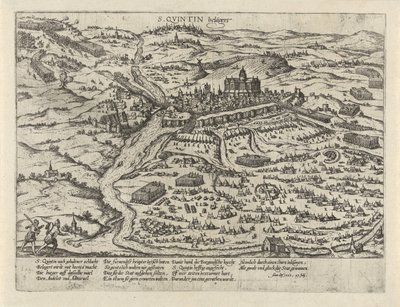Belagerung von Saint-Quentin, 1557 (Serie 2: Ereignisse in den Niederlanden, 1555-1558) von Frans Hogenberg