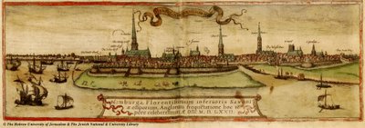 Karte von Hamburg 1572 von Frans Hogenberg