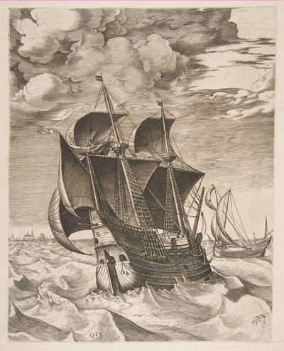 Ein niederländischer Hulk und ein Boeier aus Die Segelschiffe von Frans Huys