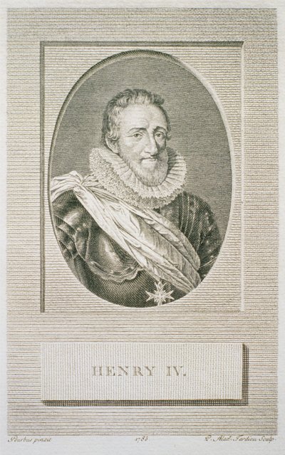 Henri IV (1553-1610), graviert von Pierre Alexandre Tardieu (1756-1844), 1783 von Frans II after Pourbus