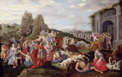 Die Sklaven und die Furien der Liebe von Frans II the Younger (after) Francken