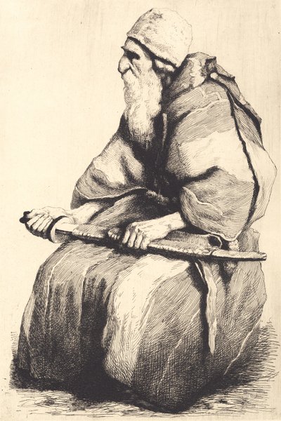 Studienfigur: Alter bärtiger Mann in orientalischer Tracht von Frans Schwartz