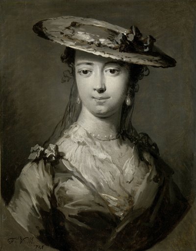 Kopf einer jungen Frau von Frans van der Mijn (signed by artist)